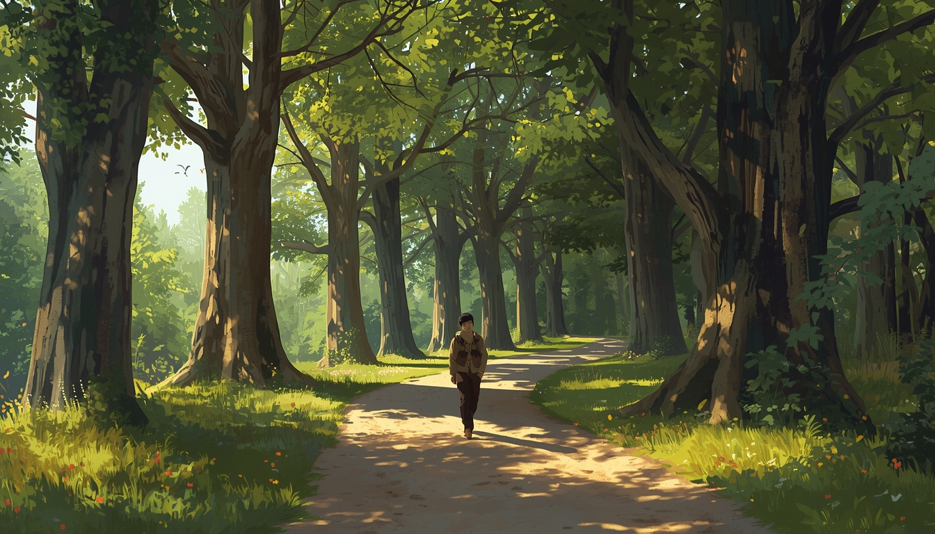 Wyxranoreoozei midday walk near trees